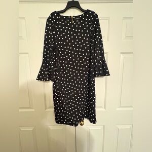 Liz Claiborne Black and White Ruffled Tiered Polka Dot Dress